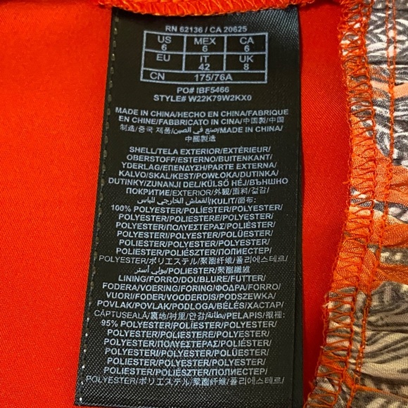 Guess Orange and Yellow Patterned Mini Dress Size 6 - Picture 7 of 9